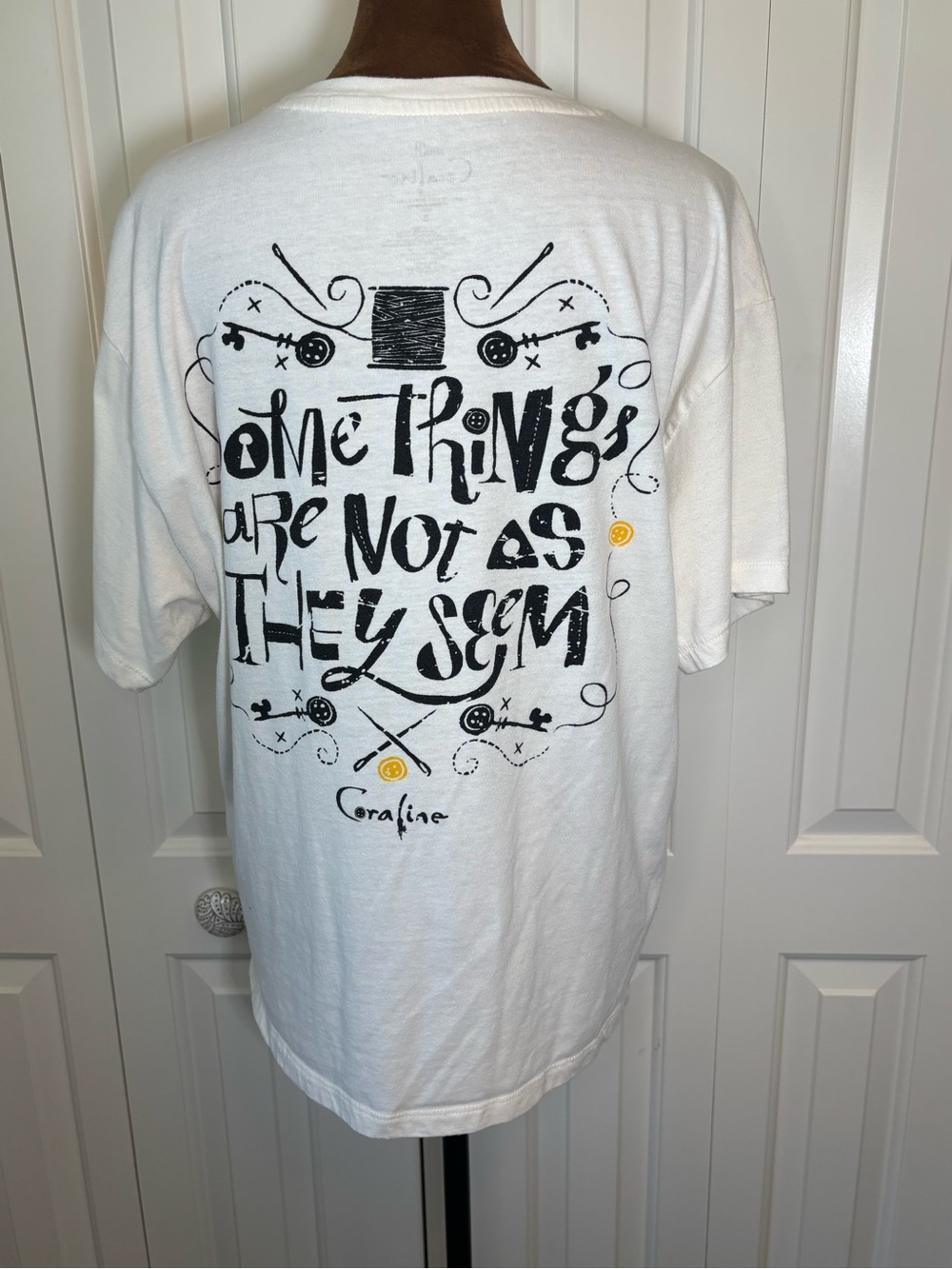 LAIKA Coraline T-Shirt Adult S - Embroidered Logo & Back Print EUC - Picture 7 of 9